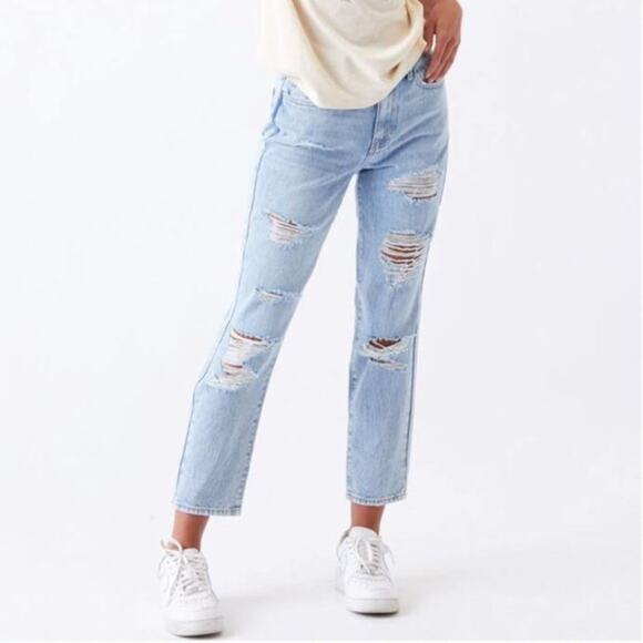 PacSun Pants - PacSun Light Wash MOM JEANS ripped, distressed 30